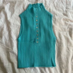 Zara Turquoise Knit Crop Top